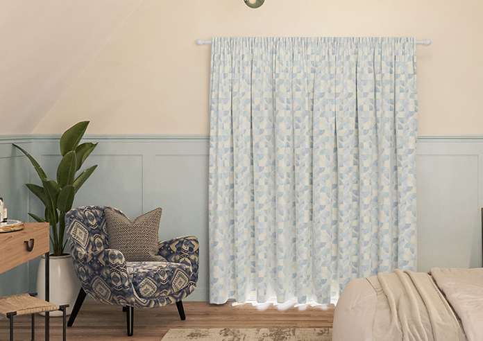 Mosaic Tile, Aquamarine - Made to Measure Curtains - Image 7